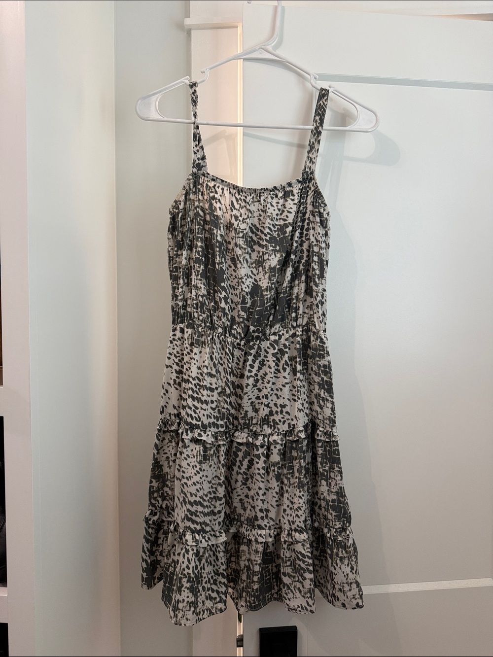 Express Black and White Tiered Mini Dress